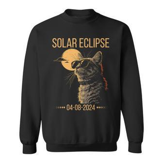 Eclipse Cat 2024 Solar Cat Totality Eclipse Solar 2024 Cat Sweatshirt - Monsterry DE