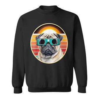 Eclipse Dogs Where Pug Charm Meets Celestial Wonder Sweatshirt | Mazezy CA