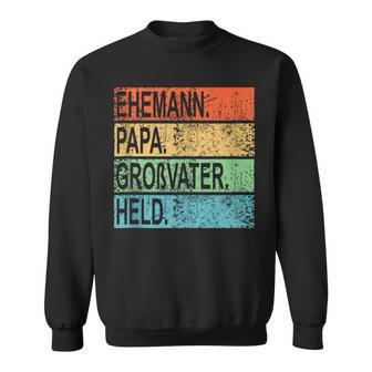 Ehemann Papa Großvater Heldaterintage Geschenkatertag Sweatshirt - Geschenkecke