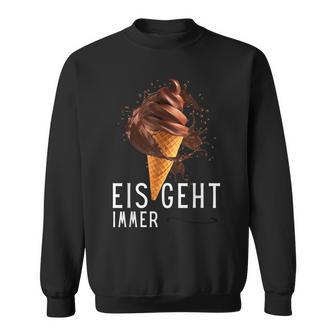 Eis Geht Immer Eisparele Eiscafe Schokoladeneis Orange Sweatshirt - Seseable