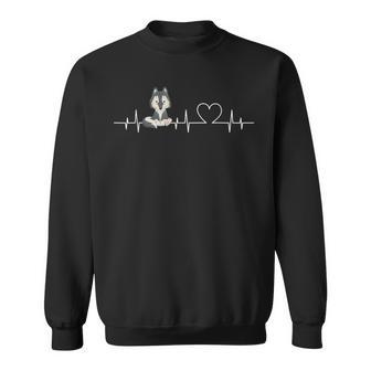 Ekg-Herzschlag Wolf With Wolves S Sweatshirt - Seseable