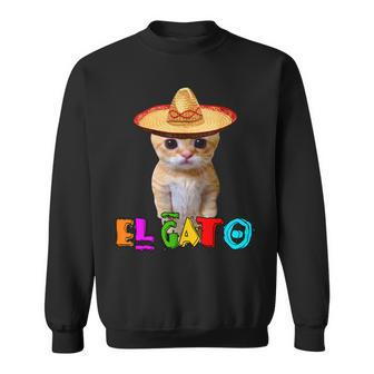 El Gato Meme Mexican Cat Latino Munchkin Kitty Cinco De Mayo Sweatshirt - Monsterry