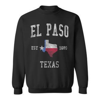 El Paso Texas Flag Sport Retrointage Sweatshirt - Geschenkecke