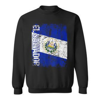 El Salvador Flag Vintage Distressed El Salvador Sweatshirt - Monsterry UK