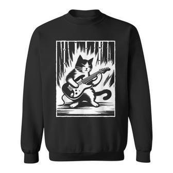 Electric Guitar Cat Rock Music Japan Style Cat Sweatshirt - Monsterry CA