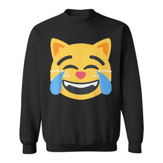 Emoticon Cat Face With Tears Of Joy Sweatshirt - Monsterry DE