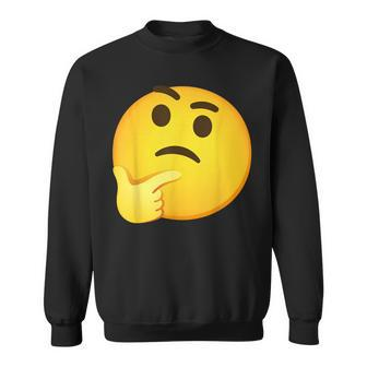 Emoticon Thinking Face Thinker Sweatshirt - Monsterry