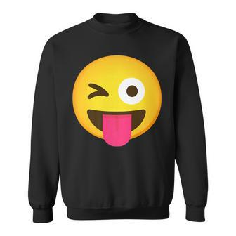 Emoticon Winking Face With Stuck-Out Tongue And Winking Eye Sweatshirt - Monsterry DE