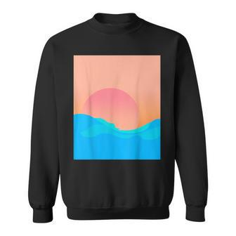 Encinitas San Diego California Ocean Sunset Waves Sweatshirt - Monsterry CA