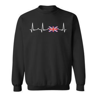 England Britain English British Heartbeat England Flag Sweatshirt - Monsterry DE