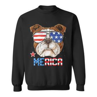 English Bulldog Merica 4Th Of July Sweatshirt | Mazezy