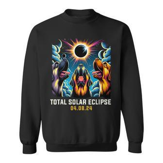 English Mastiff Dog Howling At Solar Eclipse Sweatshirt | Mazezy