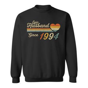 Epic Husband Since 1994 Vintage Wedding Anniversary Sweatshirt - Monsterry UK