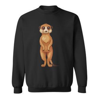 Erdmännchen Schwarzes Sweatshirt – Süßes Motiv für Tierliebhaber - Seseable