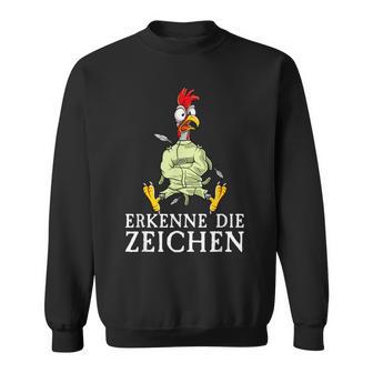 Erkenne Die Signserrückt Angratt Cockerel Sweatshirt - Geschenkecke