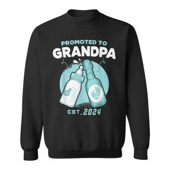Est 2024 Grandpa Promoted To Grandpa Baby Boys Father's Day Sweatshirt - Monsterry UK