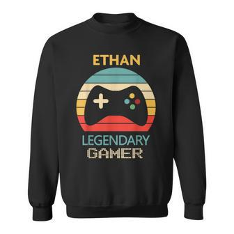 Ethan Name Personalised Legendary Gamer Sweatshirt - Seseable