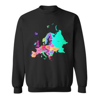 Europe Political Map With Boundaries And Countries Names Sweatshirt - Monsterry