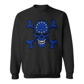 European Union Skull Pride European Union Flag Eu Souvenir Sweatshirt - Monsterry UK