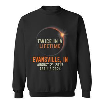 Evansville Indiana Total Eclipse 2024 Twice In A Lifetime Sweatshirt - Thegiftio