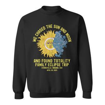 Evansville Indiana Total Solar Eclipse 2024 Family Trip Sweatshirt - Seseable