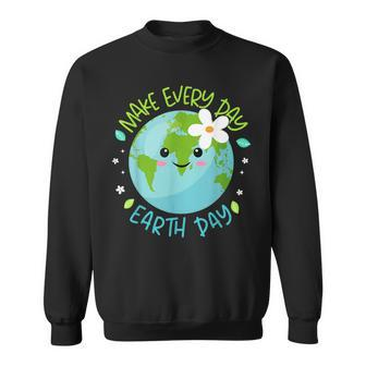 Make Every Day Earth Day Cute Planet Save Environment Women Sweatshirt | Mazezy