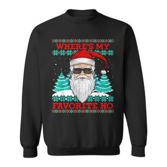 Evil Santa Where's My Favorite Ho Ugly Christmas Xmas Sweatshirt - Monsterry UK