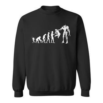 Evolving Future Humans And Robots Dystopian Tech Evolution Sweatshirt - Monsterry UK