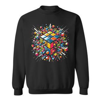 Exploding Cube Speed Cubing Puzzle Master Sweatshirt - Seseable