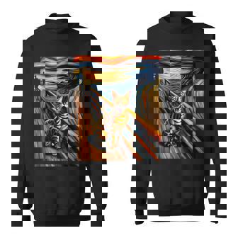Expressionist Artsy Bengal Cat Artistic Bengal Cat Sweatshirt - Thegiftio