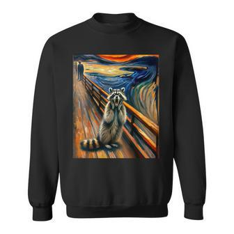 Expressionist Scream Raccoon Lovers Artistic Raccoon Sweatshirt - Seseable