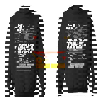 F-14 Tomcat Naval Fighter Jet Diagram Graphic Sweatshirt - Seseable
