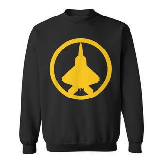 F-22 Raptor Yellow Air Force Military Fighter Jet Sweatshirt - Monsterry