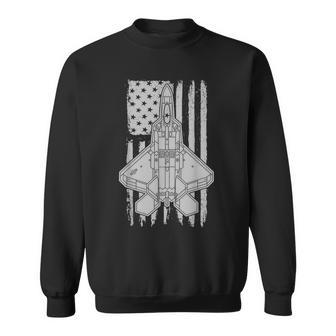 F22 Raptor Fighter Jet Airplane American Flag F22 Sweatshirt - Monsterry CA