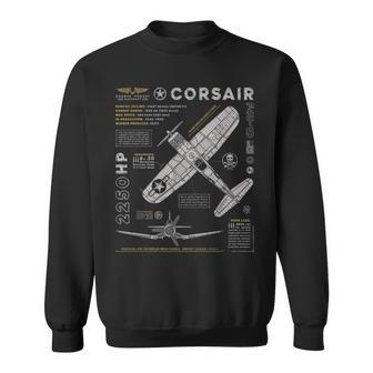 F4u Corsair Ww2 Fighter Plane Us Wwii Warbird Vintage Sweatshirt - Monsterry DE
