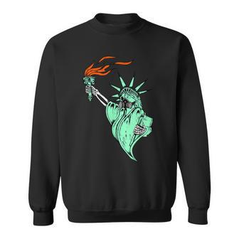 Face Gas Mask Statue Of Liberty Freedom Political Humor Sweatshirt - Monsterry DE