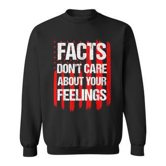 Facts Don't Care About Your Feelings Vintage American Flag Sweatshirt - Seseable