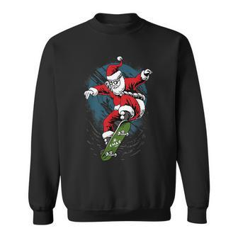 Family Christmas Santa Skateboard Christmas Pajama Sweatshirt - Monsterry