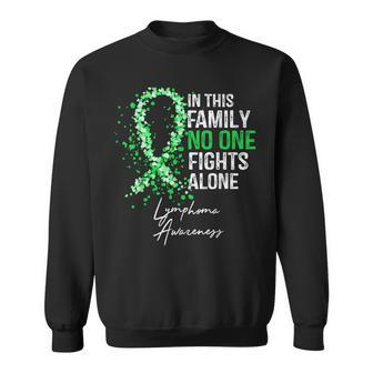 In This Family No One Fights Alone Lymphoma Awareness Sweatshirt - Monsterry
