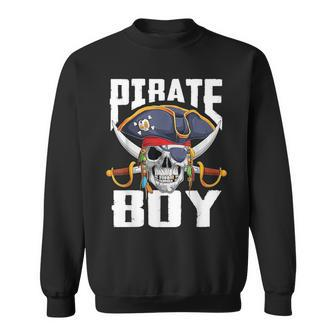 Family Skull Pirate Boy Jolly Roger Crossbones Flag Sweatshirt - Thegiftio UK