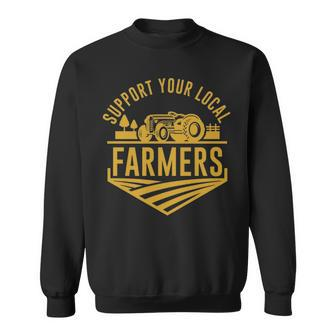 Farm Local Food Patriotic Farming Idea Farmer Sweatshirt | Mazezy