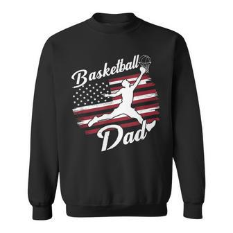 Father's Day 4Th July American Flag Basketball Sport Dad Men Sweatshirt - Seseable