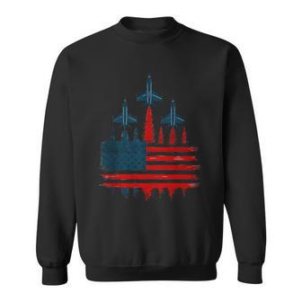 Fathers Day 4Th July American Usa Flag Fighter Jets Dad Sweatshirt - Thegiftio UK