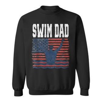 Father's Day 4Th Of July Swim Dad American Us Flag Sweatshirt - Thegiftio UK