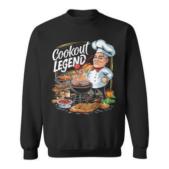 Father's Day Cookout Legend Daddy Quote Cookout Grilling Dad Sweatshirt - Thegiftio UK