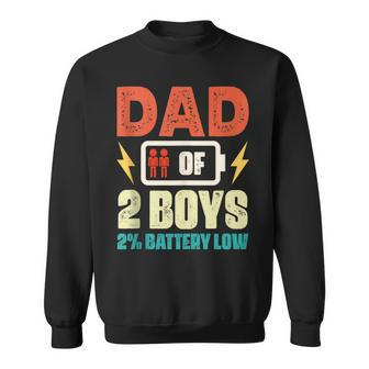 Fathers Day Dad Of 2 Boys Battery Father Of Two Boys Daddy Sweatshirt - Thegiftio UK