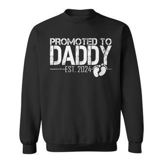 Father's Day First Time Dad 2024 Promoted To Daddy Est 2024 Sweatshirt - Thegiftio UK