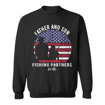 Fathers Day Fishing For Dad From Son Fishing 4Th Of July Usa Sweatshirt - Seseable