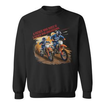 Fathers Day Motorcycle Racing Dirt Bike Motocross Father Son Sweatshirt - Seseable
