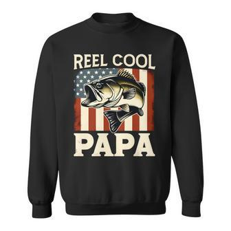 Father's Day Reel Cool Papa Fishing Dad Papa Fisherman Sweatshirt - Thegiftio UK